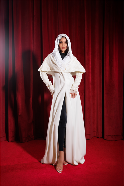 Off-white Lace Abaya