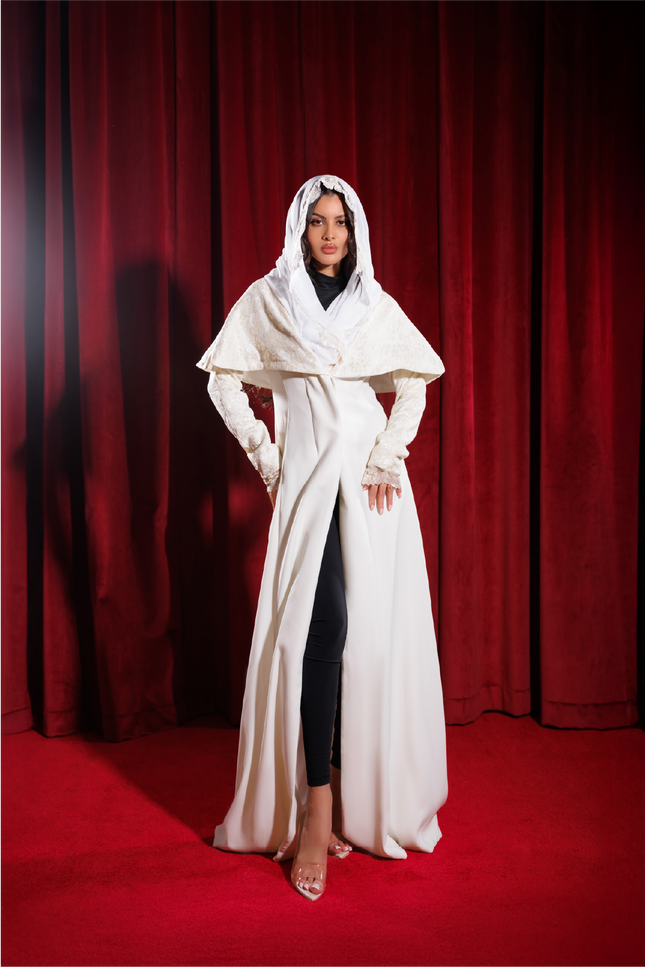 Off-white Lace Abaya