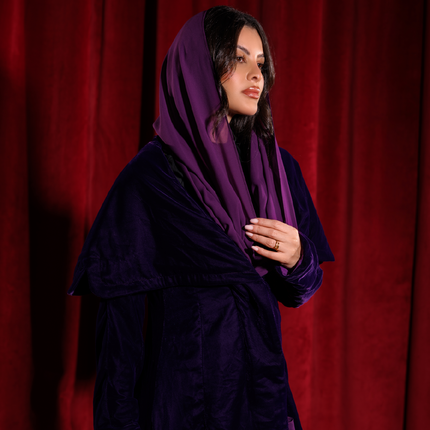 Purple Velvet Abaya