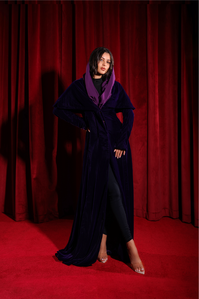 Purple Velvet Abaya