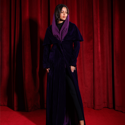 Purple Velvet Abaya