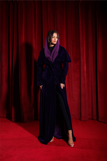 Purple Velvet Abaya