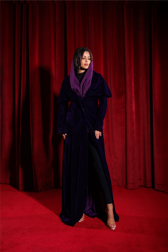 Purple Velvet Abaya