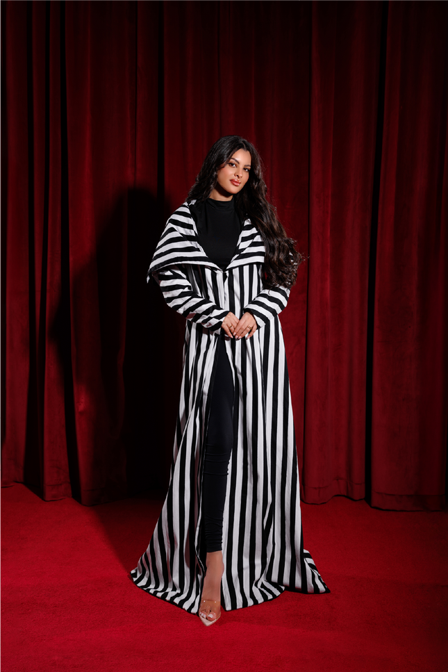 Black and White Abaya