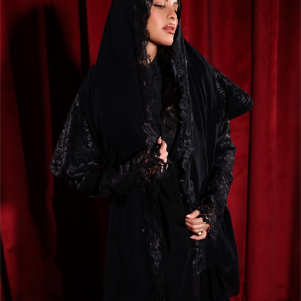 Black Lace Abaya