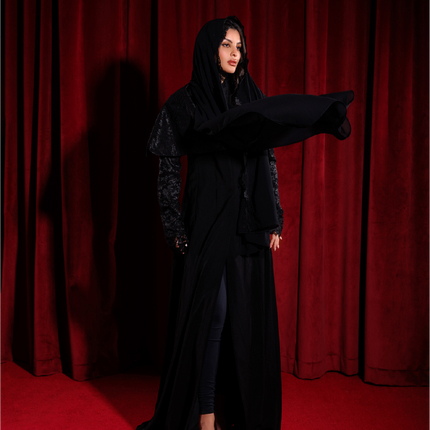 Black Lace Abaya