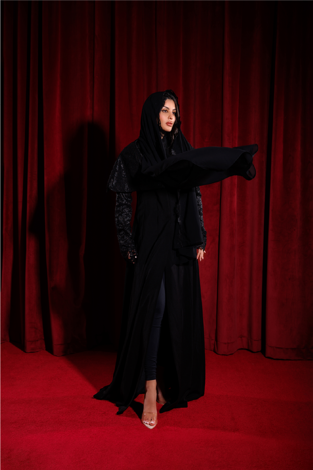 Black Lace Abaya