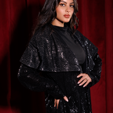 Black Sequin Abaya
