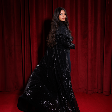 Black Sequin Abaya