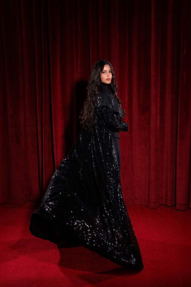 Black Sequin Abaya