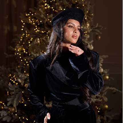 Black Velvet Jacket & Pants Set