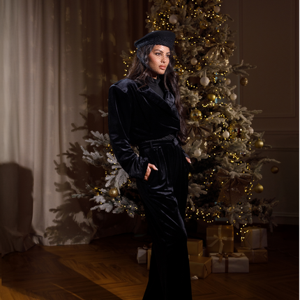 Black Velvet Jacket & Pants Set
