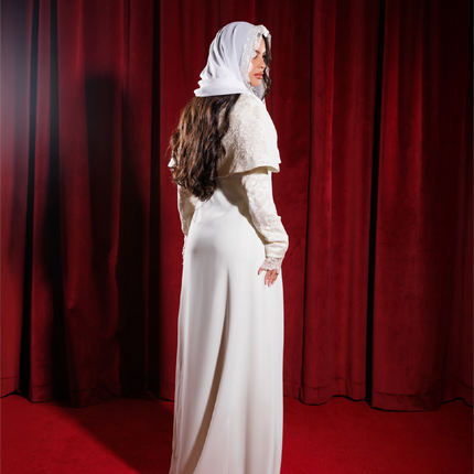 Off-white Lace Abaya