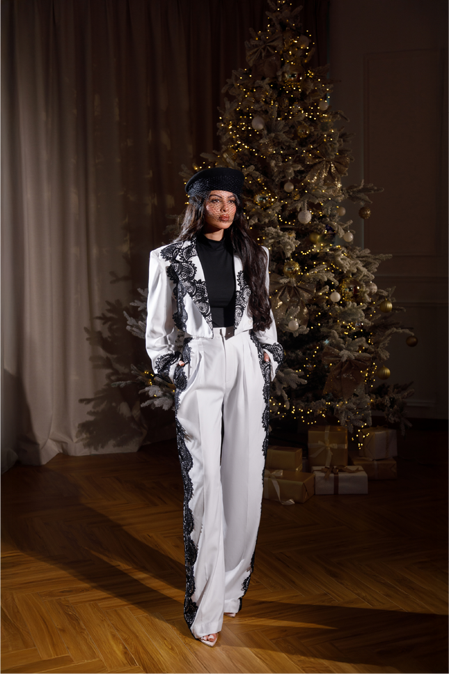 White and Black Lace Set